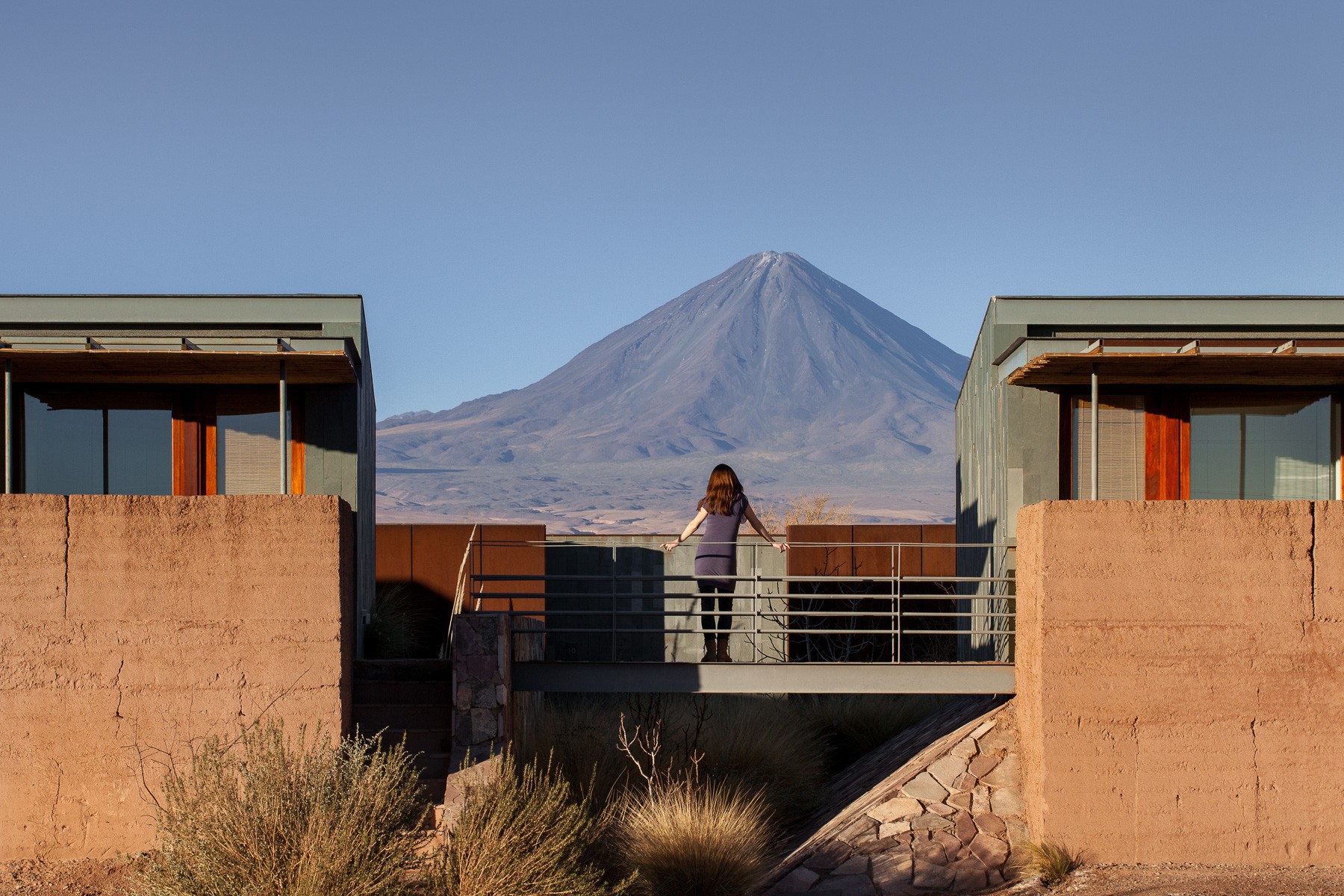 Hotel Tierra Atacama Woman looking at Volcano View